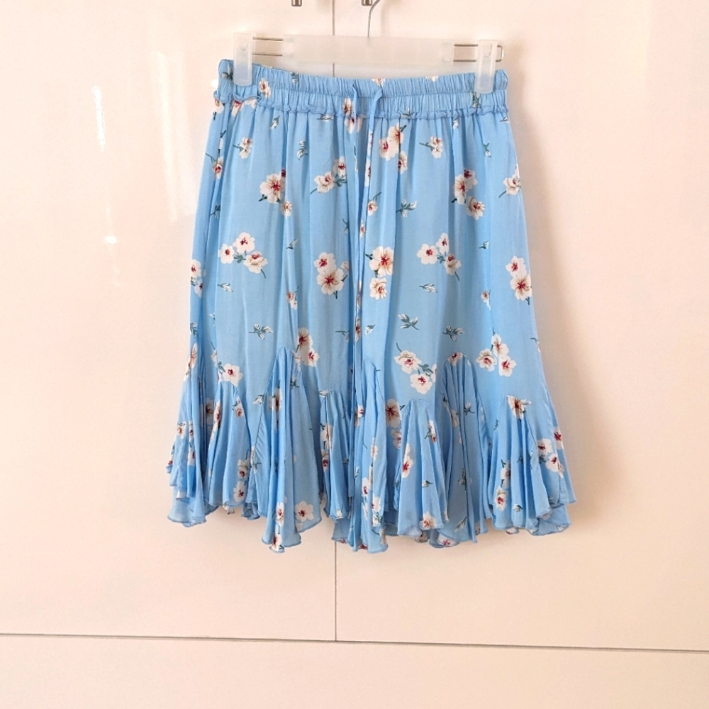 Floral blue skirt